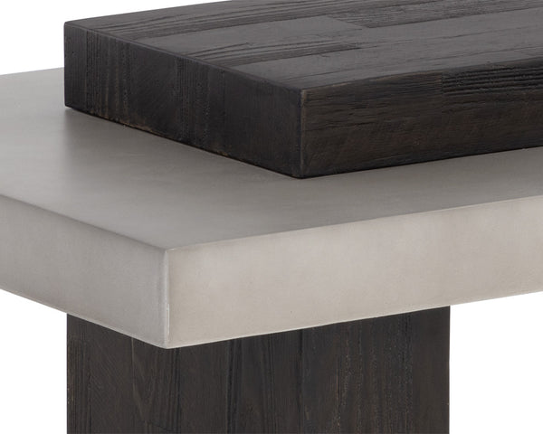 Sunpan Herriot Contemporary Coffee Table with Unique Timber Effect and Striking Concrete Design for Any Space Dark Brown / Grey