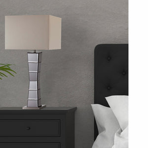 English Elm 29.5-Inch Alistair Crystal Black Mirror Square Tower Table Lamp - Luxe Lighting For Modern Spaces B072116313