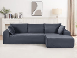 English Elm Cozyform Convertible Sectional Sofa - Soft Corduroy, No Assembly, Modern Design, Comfy & Versatile! B2735P359712