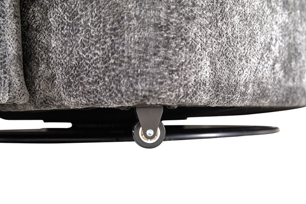 English Elm 360° 360 Swivel Oversized Chenille Armchair with Pocket Spring Seat and Three Throw Pillows Grey W1361S00053