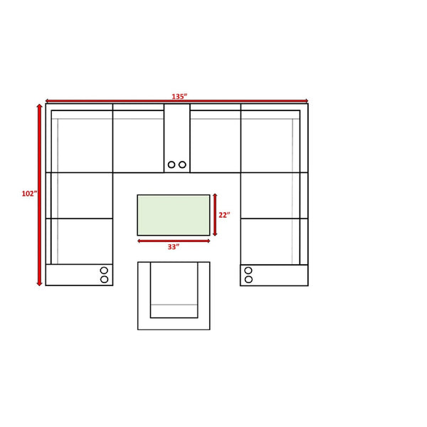 English Elm Outdoor 13-Piece Wicker Conversation Set For 7 With Cushions, Fully Assembled, Weather-Resistant Design B120S00249-GIGA