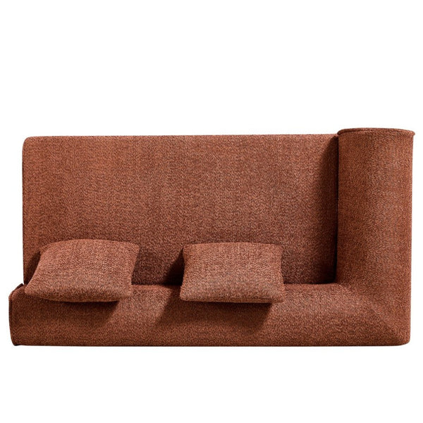English Elm 110" Curved Modular Sectional Sofa Low Profile Foam Cushions for Contemporary Living Camel N767P366011C