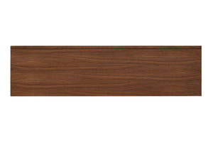 English Elm 1pc Mid-century Walnut Veneer Dining Server with Gold Legs and Bar Pull Hardware B2741P446683