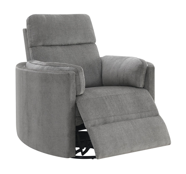 English Elm Sagen Charcoal Chenille Glider Recliner with Swivel, Pocket Coil Comfort, 9" Wall-Saver Design B2726P241793