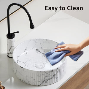 English Elm Floating Wall Mounted Ceramic Bathroom Sink Compact Rectangle White Porcelain Vanity W3402P362374