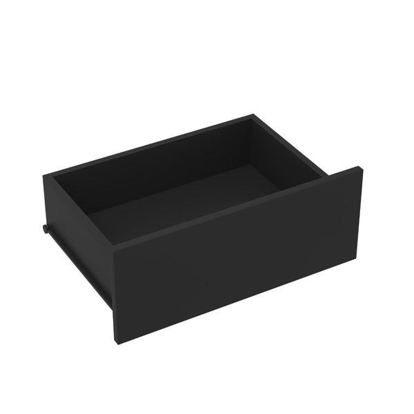 English Elm 9 Drawer Handleless Chest Matte Black Veneer Push Open Storage for Bedroom Hallway W409S00025