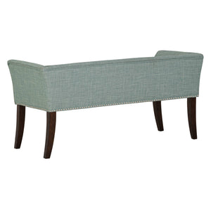 English Elm Welburn Upholstered Bench with Solid Wood Frame and Foam Seat, Stylish Mid-Century Design, Durable Upholstery Teal 50.25 L x 21 W x 12.75 H B035P341161