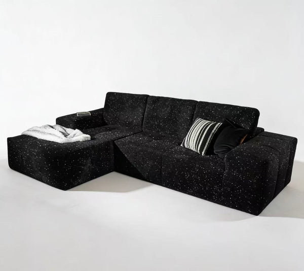 English Elm Boneless Cloud Sectional Sofa Deep Seat Chenille Modular L Shaped Living Room Couch W3955S00014