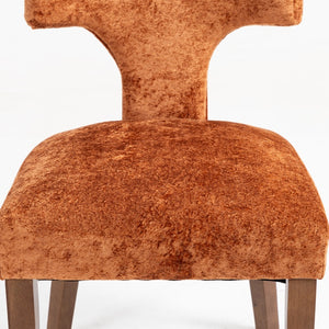 English Elm Mid Mid Century Modern Dining Chairs Set of 2 Upholstered Linen Accent Chairs with Solid Wood Frame, Ergonomic Support and Nailhead Trim Orange W794P335662