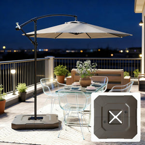 English Elm Cantilever Umbrella Weight Plates Fillable Hdpe Ballast for Outdoor Cross Base Stability Brown T3971P454819