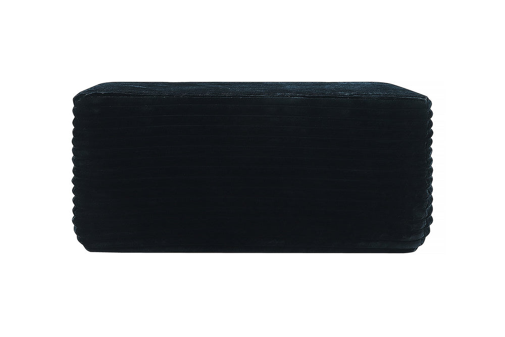 English Elm 373-001/Ottoman//Black/Plush - Luxurious Versatile Plush Ottoman For Seating, Footrest & Decor Essentials W3975P391668