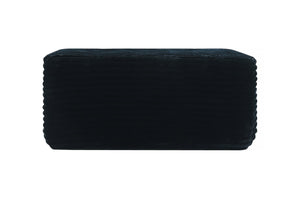 English Elm 373-001/Ottoman//Black/Plush - Luxurious Versatile Plush Ottoman For Seating, Footrest & Decor Essentials W3975P391668