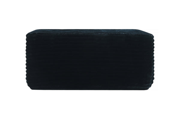 English Elm 373-001/Ottoman//Black/Plush - Luxurious Versatile Plush Ottoman For Seating, Footrest & Decor Essentials W3975P391668