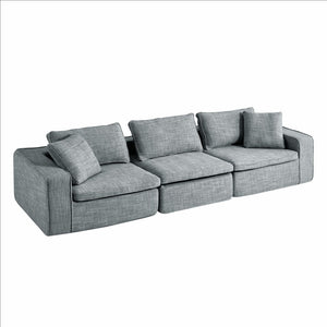 English Elm Cloud Couch Modular 4 Seater Sofa with Washable Linen and Pocket Spring Cushions Dark Gray W1765S00142