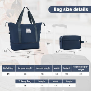 English Elm Softside Expandable Spinner Luggage Set with Tsa Lock Duffel Polyester Travel Dark Blue N732P201004M