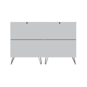 Manhattan Comfort Rockefeller Mid-Century Modern 3- Piece Bedroom Dresser Set White 178GMC1