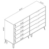 Manhattan Comfort Rockefeller Mid-Century Modern 3- Piece Bedroom Dresser Set Off White and Nature 178GMC3