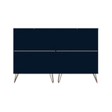 Manhattan Comfort Rockefeller Mid-Century Modern 3- Piece Bedroom Dresser Set Tatiana Midnight Blue 178GMC4