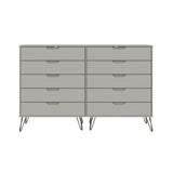 Manhattan Comfort Rockefeller Mid-Century Modern 3- Piece Bedroom Dresser Set Off White 178GMC8