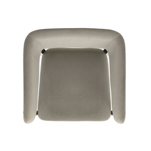 English Elm Blake Solid Beech Frame Faux Mohair Armchair with Sculptural Wraparound Backrest, Commercial Grade Comfort Linen B365P397774