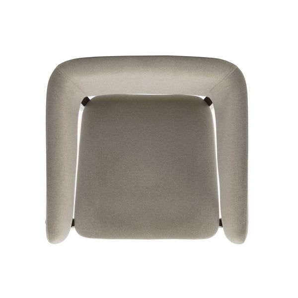 English Elm Blake Solid Beech Frame Faux Mohair Armchair with Sculptural Wraparound Backrest, Commercial Grade Comfort Linen B365P397774