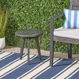 Christopher Knight Home® - Noble House - Marina Outdoor Farmhouse Acacia Wood Side Table, Dark Gray Finish