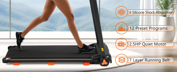 English Elm Treadmills Folding Home Fitness Machine 2.5hp Motor Shock Absorbing Belt Bluetooth Speaker N728P266573A