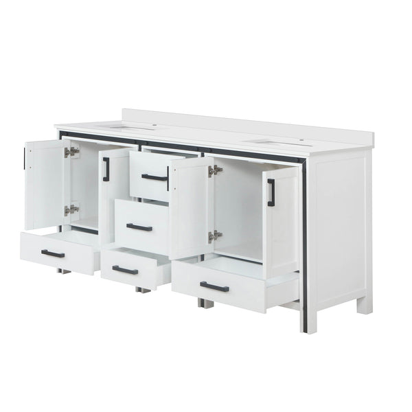 English Elm White Solid Wood Double Bath Vanity 72" x 22" with Cultured Marble Top, Soft-Close Drawers, Storage B2731P260721