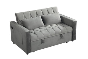English Elm 3 In 1 Sleeper Sofa Couch Bed - Versatile Gray Futon With Adjustable Backrest & Space-Saving Design W1420P193614