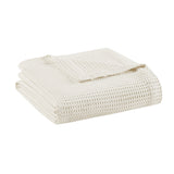 Beautyrest Cotton Waffle Weave Casual Cotton Blanket BR51N-3825 Ivory