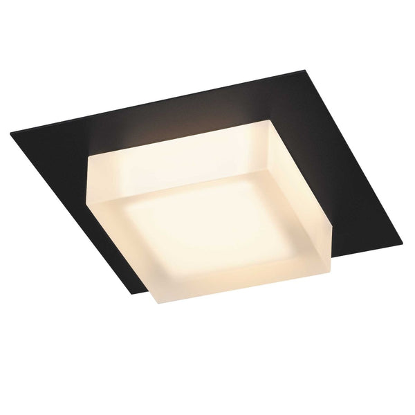 English Elm 8 Inch Square Led Flush Mount Dimmable Ceiling Light with Selectable Color Temperature Black B370P399078