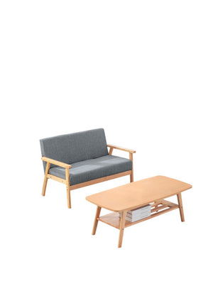 English Elm Bari Mid-century Modern Loveseat and Coffee Table Set with Solid Wood Frame B2749S00340