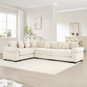 English Elm Oversized Modular Sectional Couch - Ergonomic Deep Seating, Extra-Wide Armrests & 12 Cozy Pillows! W714S01295-GIGA
