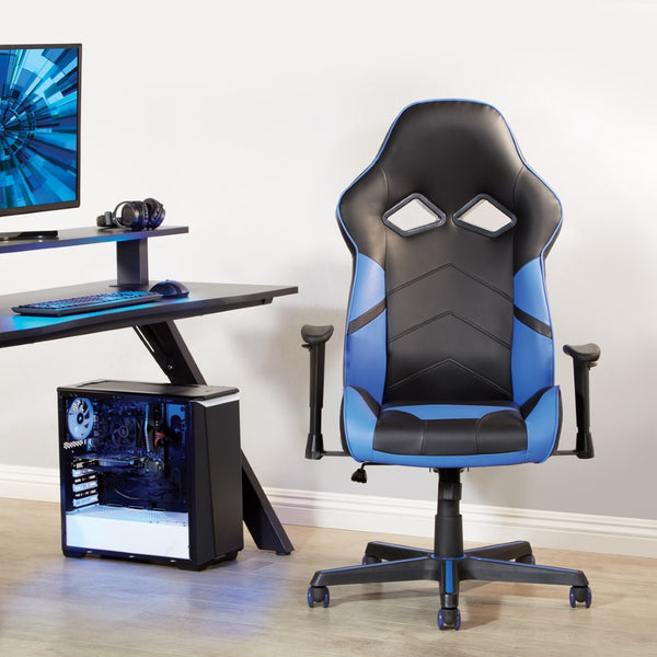 OSP Home Furnishings Vapor Gaming Chair Blue/Black