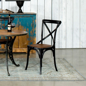 Sarreid Tuileries Gardens Side Chair Set Of 2 - Elegant Birch Design With Stunning Shanghai Black Finish Black  17906