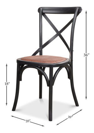Sarreid Tuileries Gardens Side Chair Set Of 2 - Elegant Birch Design With Stunning Shanghai Black Finish Black  17906