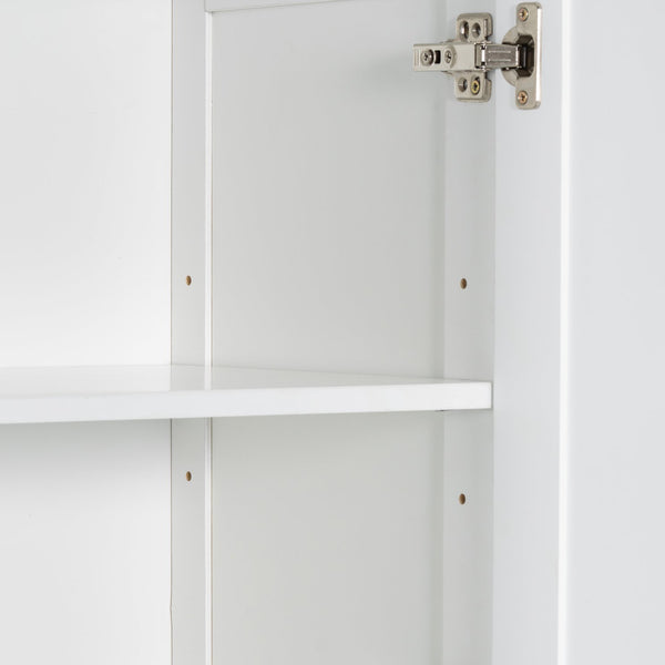 English Elm Tall Bathroom Cabinet with Tilt-Out Laundry Hamper, Adjustable Shelves, Anti-Tip Design & Large Storage White WF323481AAK