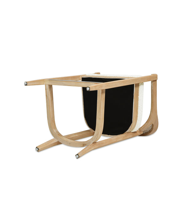 English Elm Jennifer Taylor Home - Americana Mid-Century Modern 26" Counter Stool With Cane Back & Ivory Boucle For Chic Spaces B2719P238381