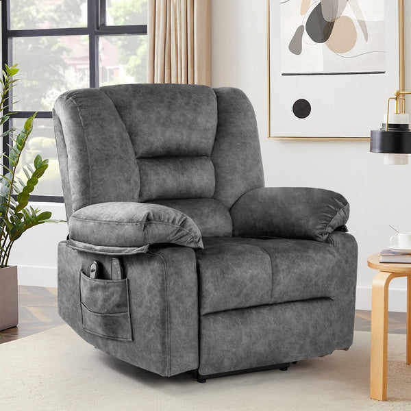 English Elm Power Lift Recliner with Massage & Heat, 8-Point Therapy, Timer & Easy Power Lift Assistance Grey W1403P177439