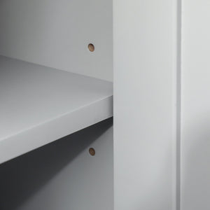 English Elm kleankin Pedestal Sink Storage Cabinet with Adjustable Shelf & Open Bottom, Gray MDF, 88lb Capacity, Space-Saving Design W2225P229558