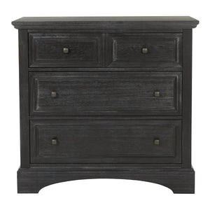 OSP Home Furnishings Farmhouse Basics 3 Drawer Chest Rustic Black