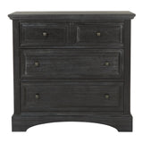 OSP Home Furnishings Farmhouse Basics 3 Drawer Chest Rustic Black