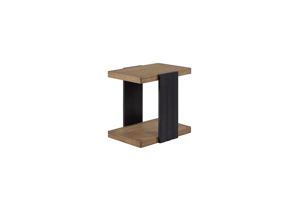 English Elm Channel Channel Cocktail Table with Casters, Modern Elm Veneer Two-Tone Finish, Solid Wood Craftsmanship Black 22 L x 28 W x 20 H B2699P238780