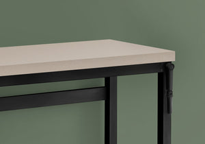 English Elm Computer Desk - Adjustable Height Standing Workstation, Modern Beige Laminate & Black Metal Frame B2710P219894