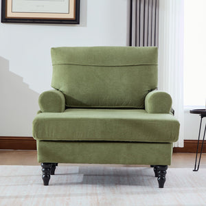 English Elm Modern Chenille Recliner Chaise Lounge Sofa Chair with High-Resilience Foam, Wide Seat, 550lb Capacity Olive Green W395P371338