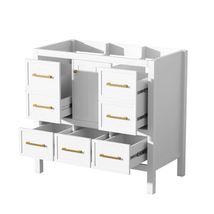 English Elm 36'' Elegant Freestanding Bathroom Vanity Cabinet - Solid Wood, 5 Drawers, Soft-Close Doors, Stylish Storage N710P256102K