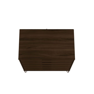 Manhattan Comfort Rockefeller Mid-Century Modern 2- Piece Tall Dresser and Nightstand Brown 179GMC5