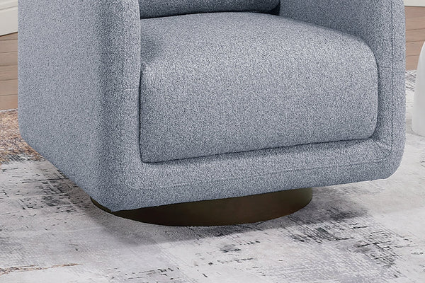 English Elm 360-degree Swivel Boucle Accent Chair with Sculptural Frame for Modern Living Rooms B089P416560