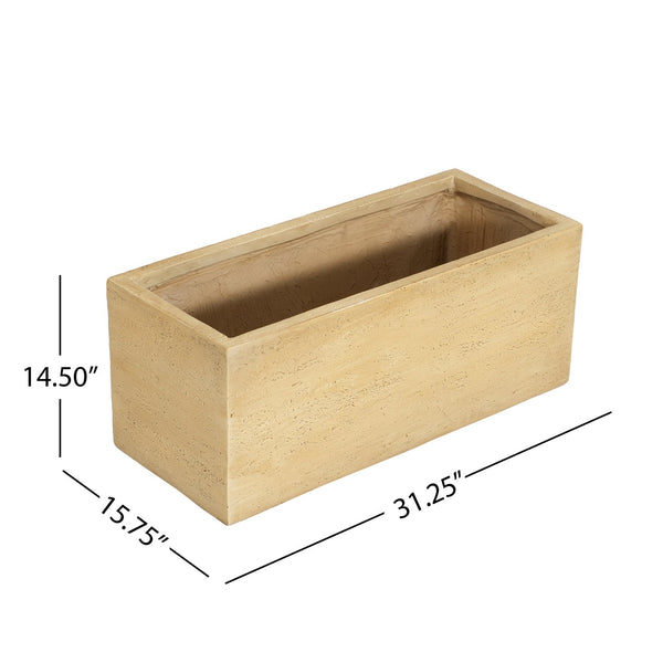English Elm Christopher Knight Home® - Mgo Handmade Rectangle Planter Box - Durable Travertine Beige For Indoor & Outdoor Planting Joy N772P277537A