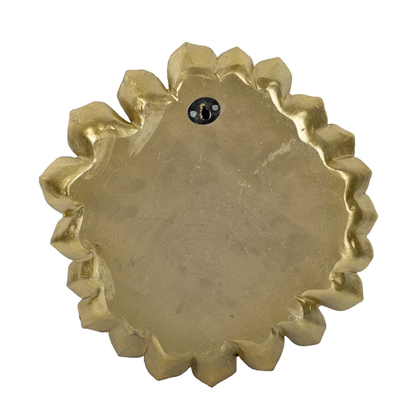 English Elm D10.2X2.4" Elegant Succulent Wall Plaque In Gold Finish - Perfect For Gallery, Home & Office Decor W2078P223118